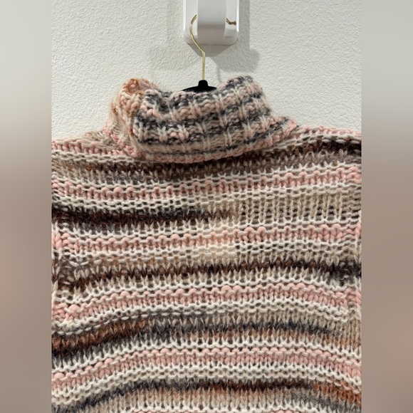 NWT A.L.C. Selina Space Dye Striped Wool Alpaca Blend Turtleneck Sweater Small - Picture 6 of 16